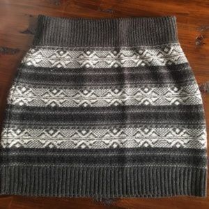 Grey sweater mini skirt